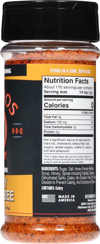 slide 4 of 4, Kosmos Q® Killer Bee Honey Dry Rub, 6.75 oz