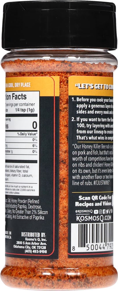 slide 3 of 4, Kosmos Q® Killer Bee Honey Dry Rub, 6.75 oz