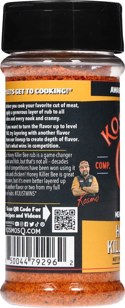 slide 2 of 4, Kosmos Q® Killer Bee Honey Dry Rub, 6.75 oz
