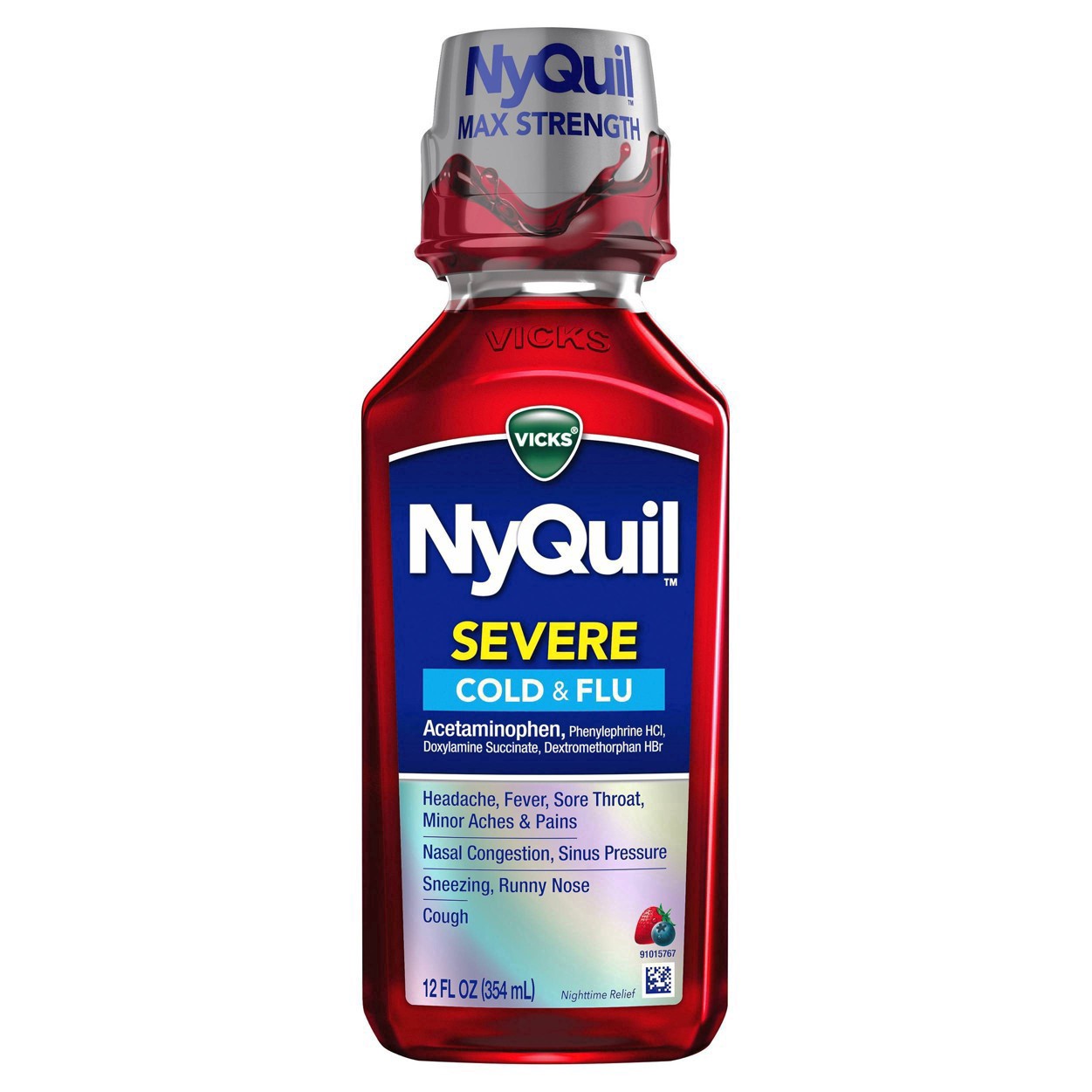 slide 59 of 70, Vicks NyQuil Severe Cold & Flu Medicine Liquid - Berry - 12 fl oz, 12 fl oz