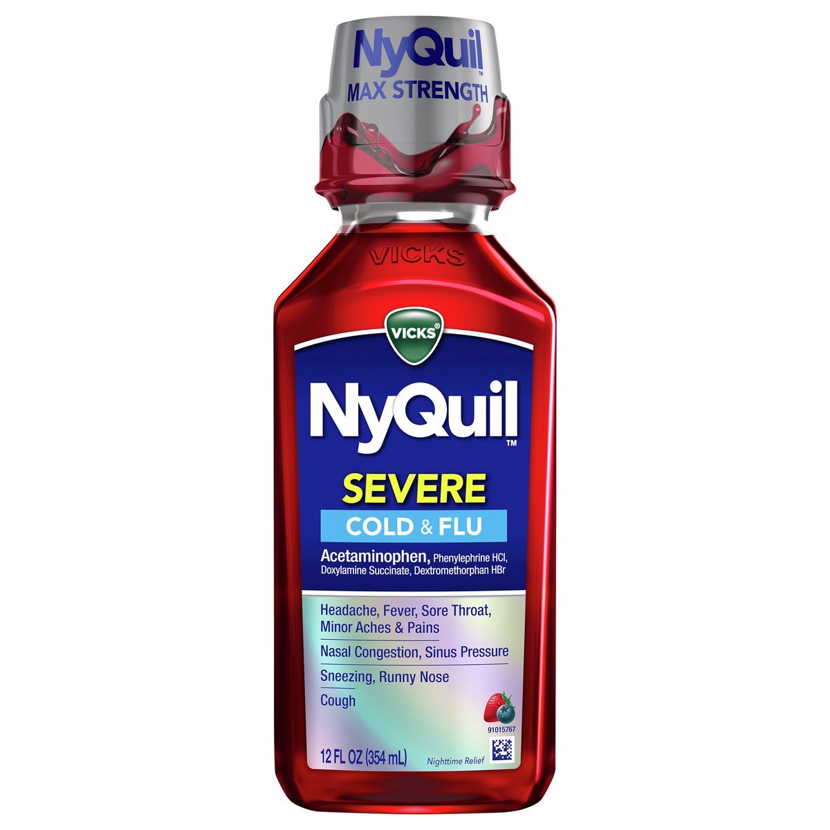 slide 1 of 70, Vicks NyQuil Severe Cold & Flu Medicine Liquid - Berry - 12 fl oz, 12 fl oz