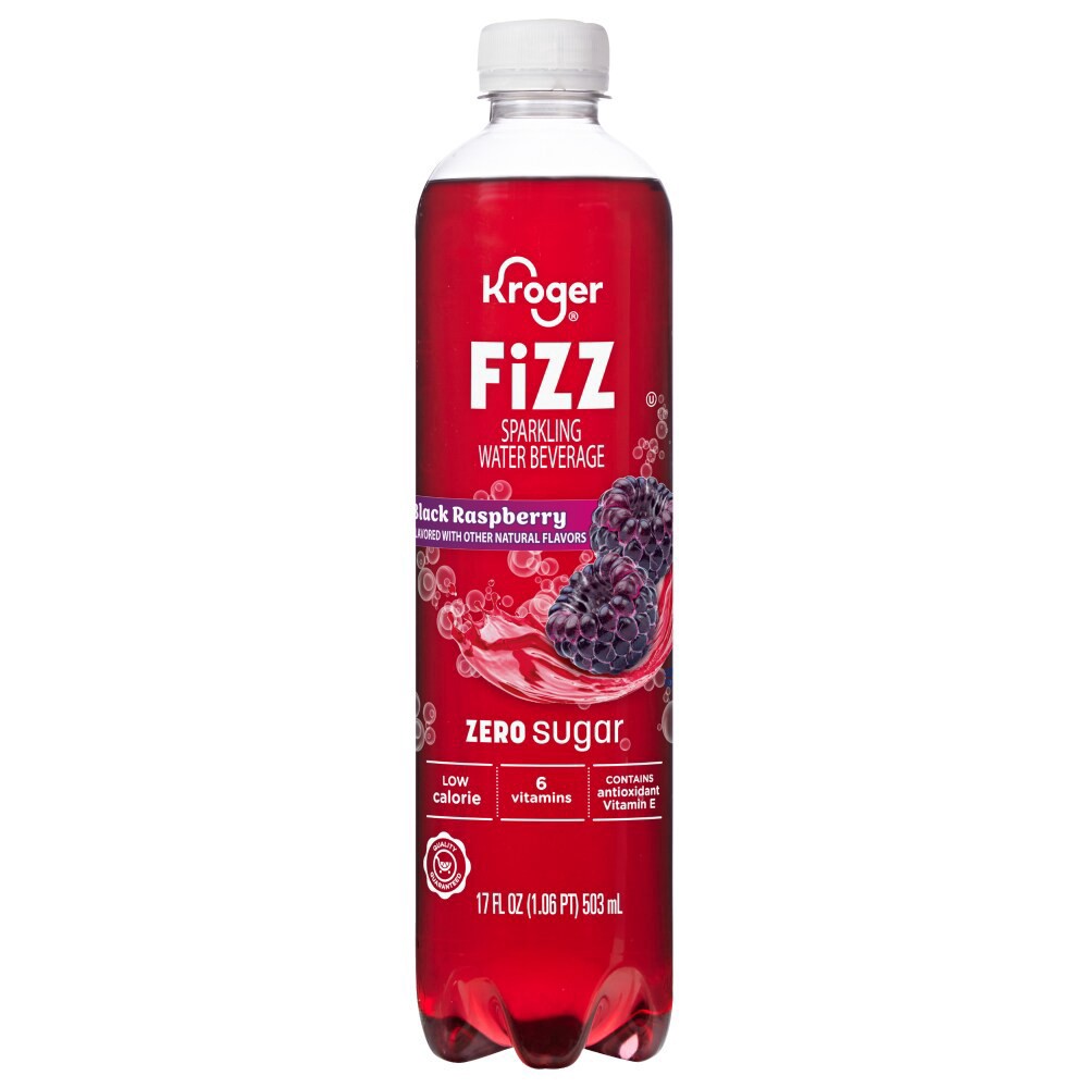 slide 1 of 3, Kroger® Zero Sugar Black Raspberry Fizz Sparkling Water, 17 fl oz