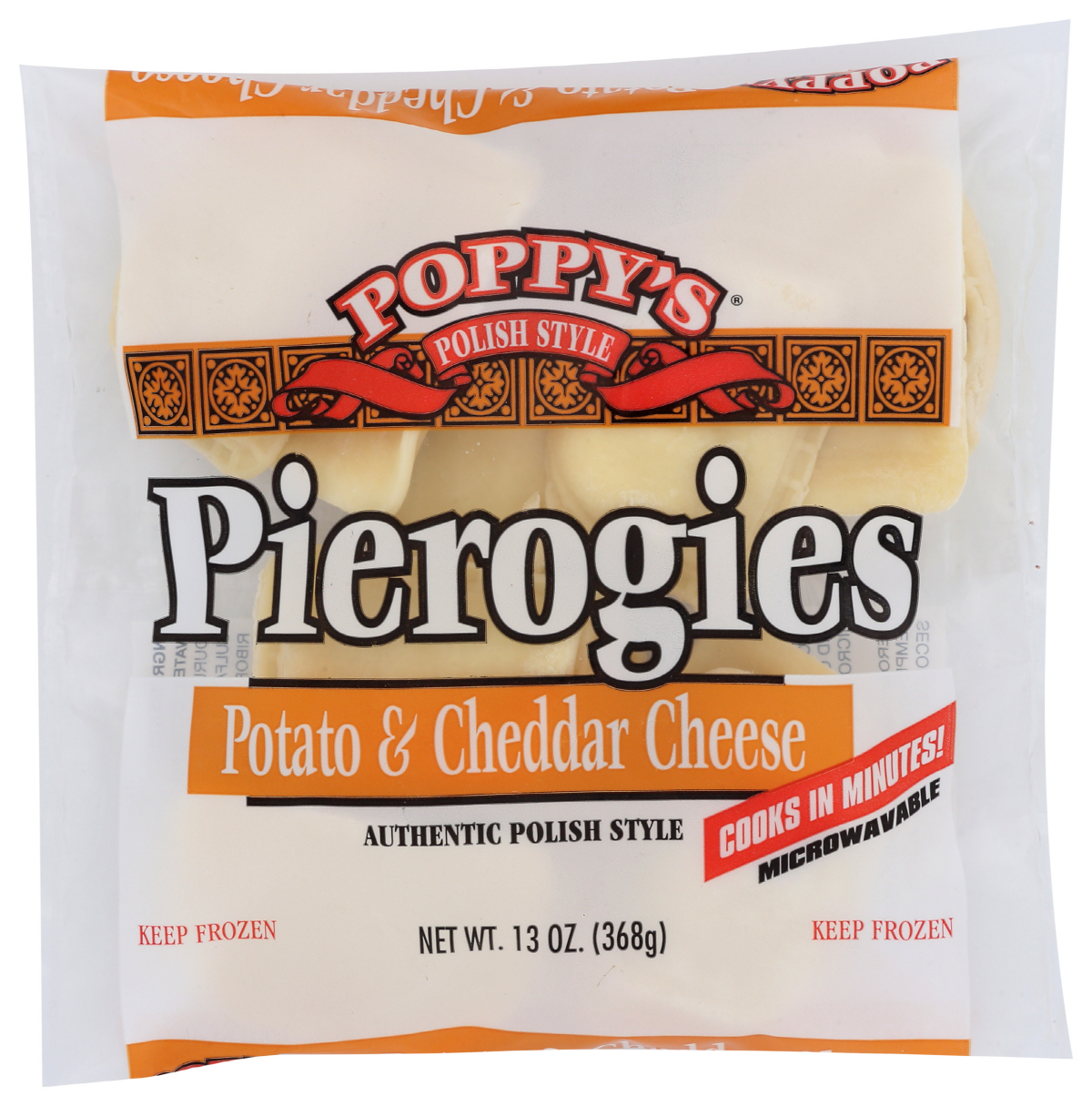 slide 1 of 5, Poppy's Poppy Potato & Cheddar Cheese Pierogies, 13 oz