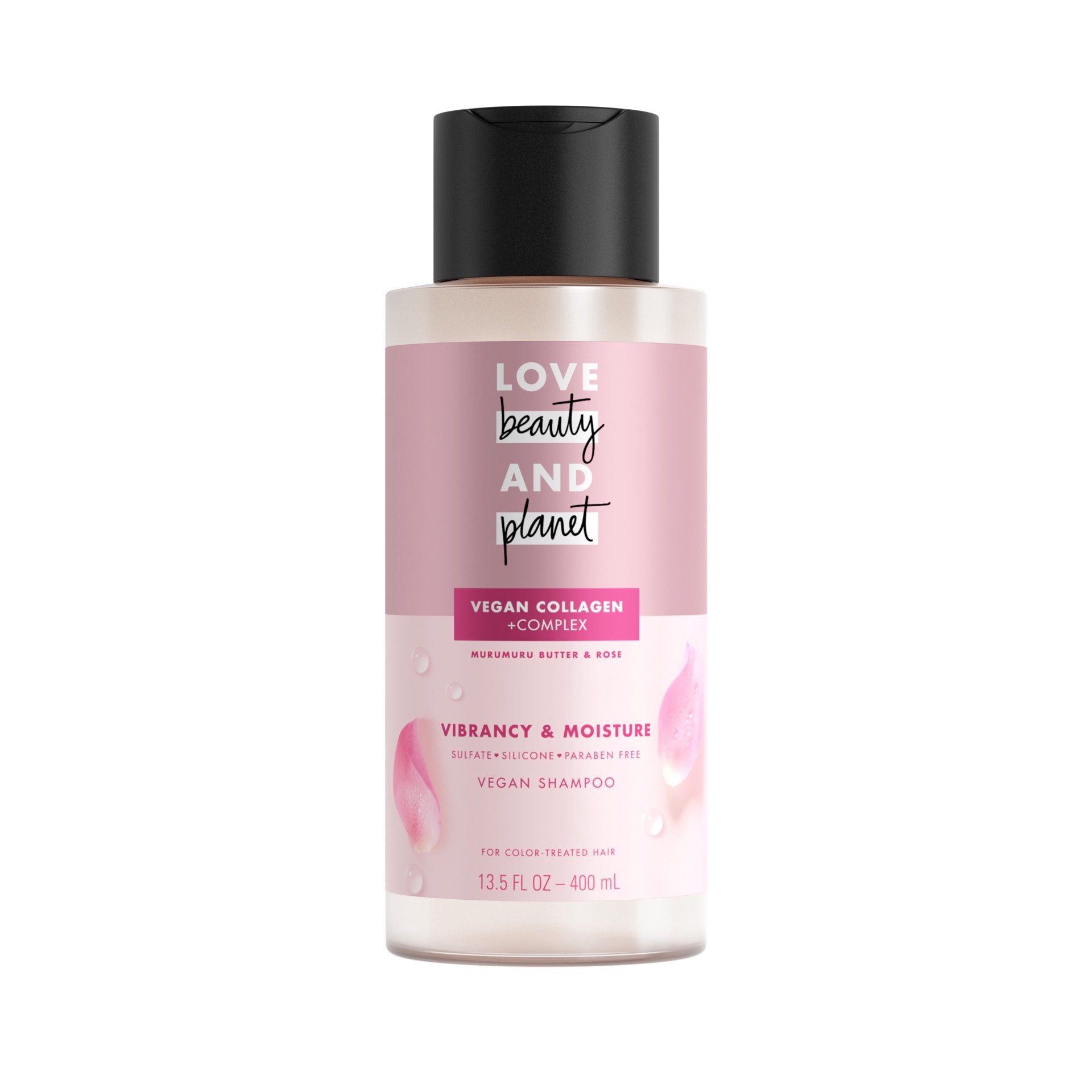 slide 1 of 4, Love Beauty and Planet Vegan Collagen Moisture Shampoo Murumuru Butter & Rose, 13.5 oz, 13.5 oz