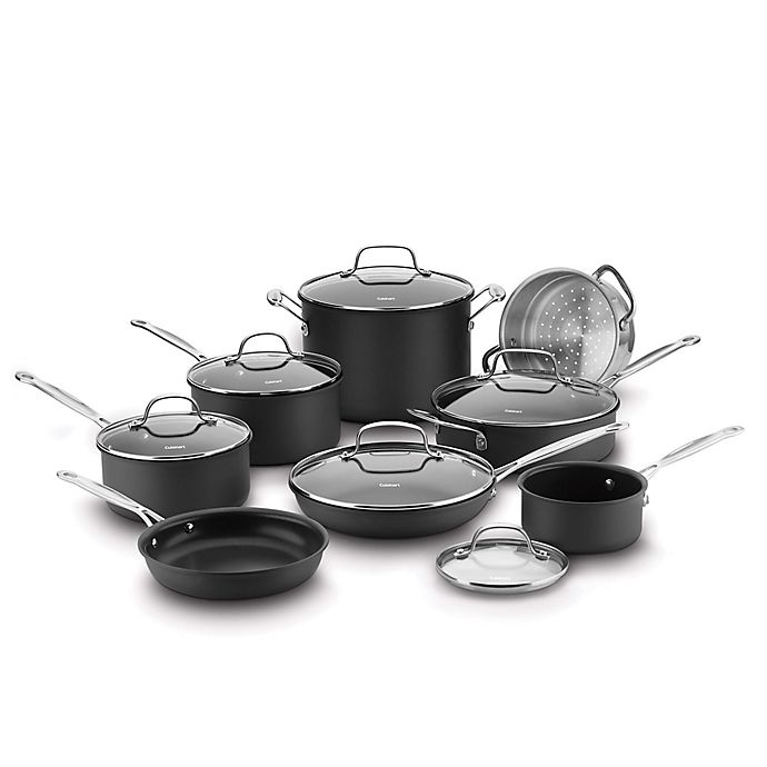 slide 1 of 1, Cuisinart Chef's Classic Nonstick Hard Anodized Cookware Set with Cover - 66-14N, 14 ct