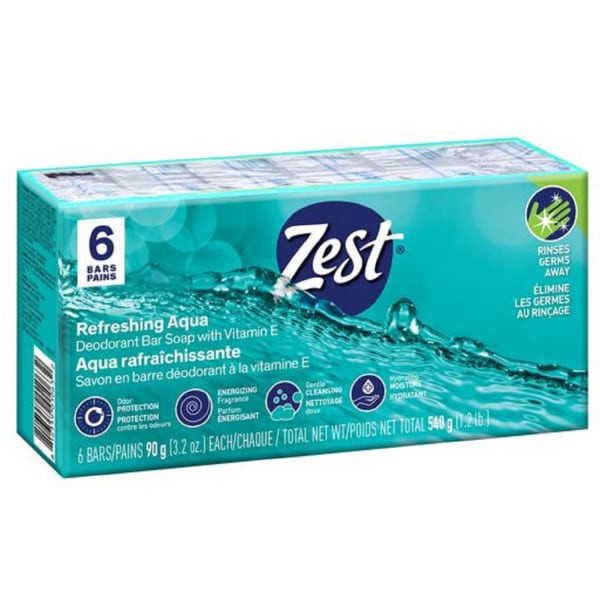 slide 9 of 21, Zest Aqua Soap Bar, 6 ct