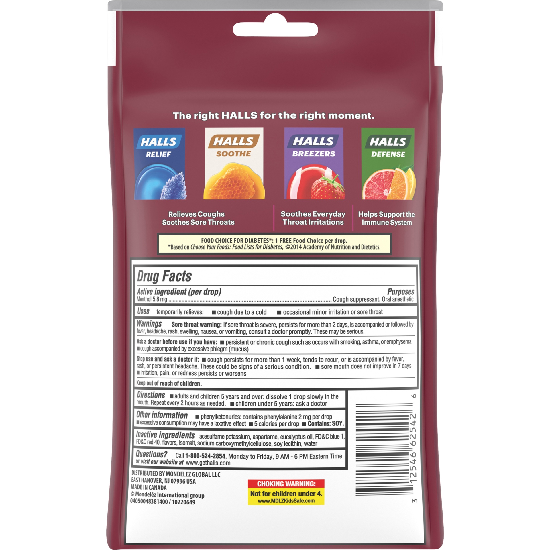 slide 7 of 7, Halls Relief Sugar Free Black Cherry Flavor Cough Suppressant Drops, 25 ct