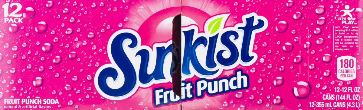 slide 2 of 9, Sunkist Fruit Punch Soda- 12 ct, 12 ct