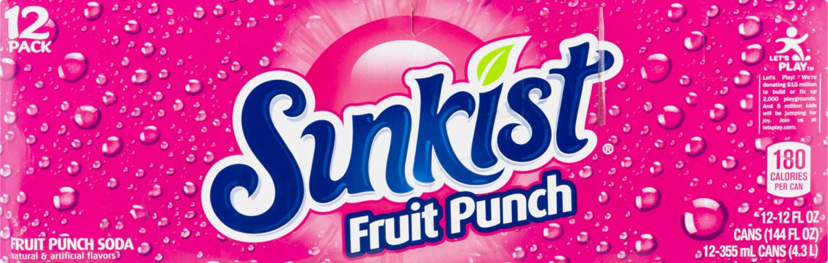 slide 6 of 9, Sunkist Fruit Punch Soda- 12 ct, 12 ct