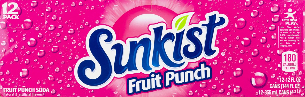 slide 9 of 9, Sunkist Fruit Punch Soda- 12 ct, 12 ct