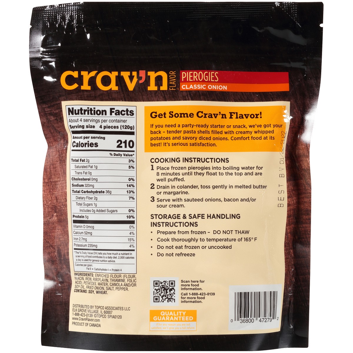 slide 7 of 9, Crav'n Flavor Classic Onion Pierogies, 16 oz