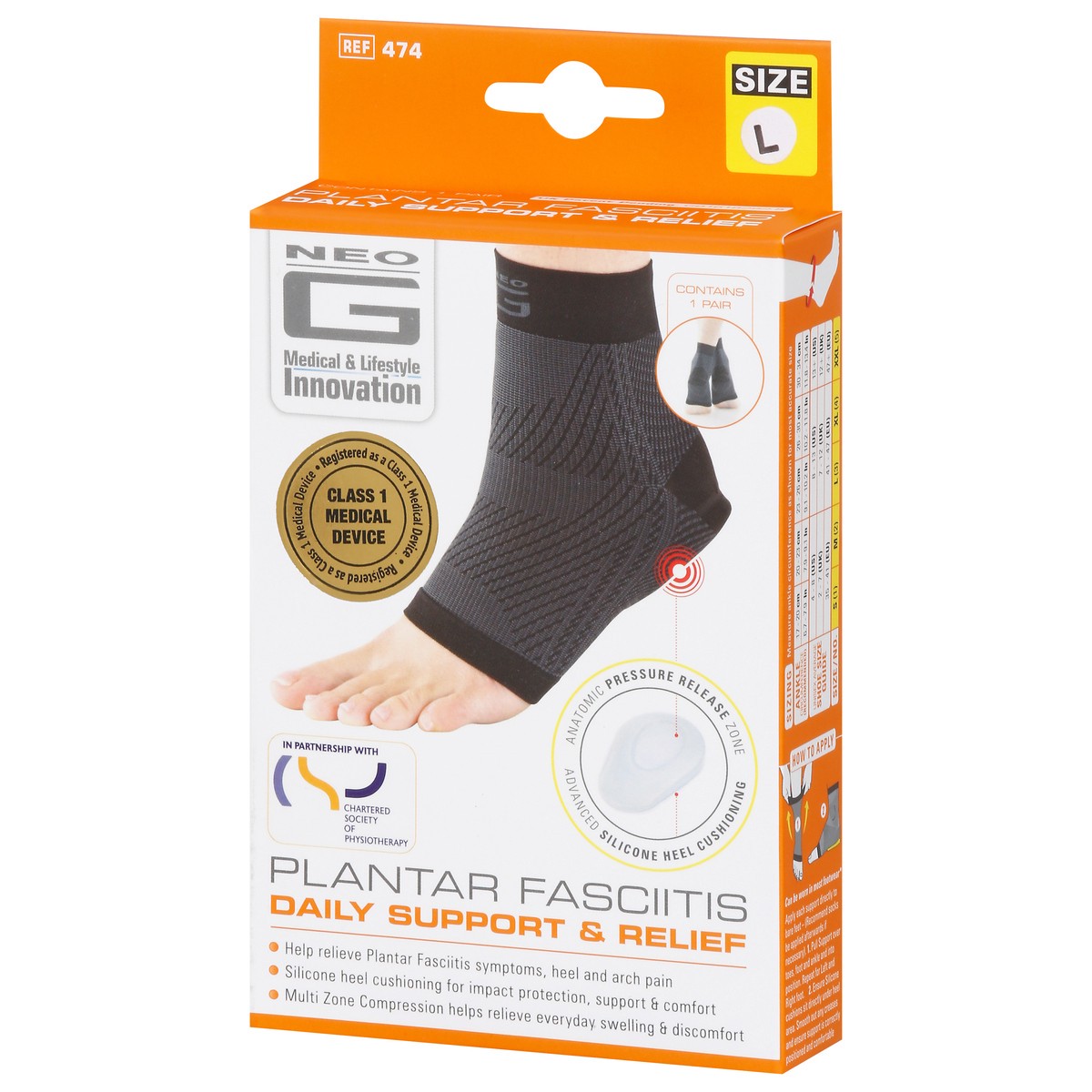 slide 7 of 9, Neo G Plantar Fasciitis Everyday Support, Large, 1 ct