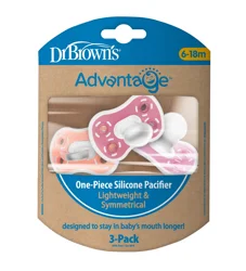 Dr Brown Dr. Browns® Advantage One-Piece Silicone Pacifier 6-18mo