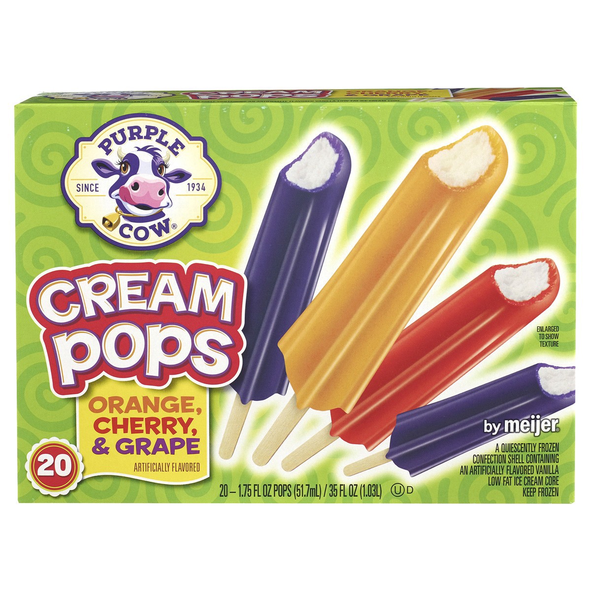 slide 1 of 5, Purple Cow Cherry, Orange & Grape Crème Pops, 20 ct