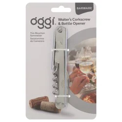 Oggi Barware Waiter's Corkscrew & Bottle Opener 1 ea