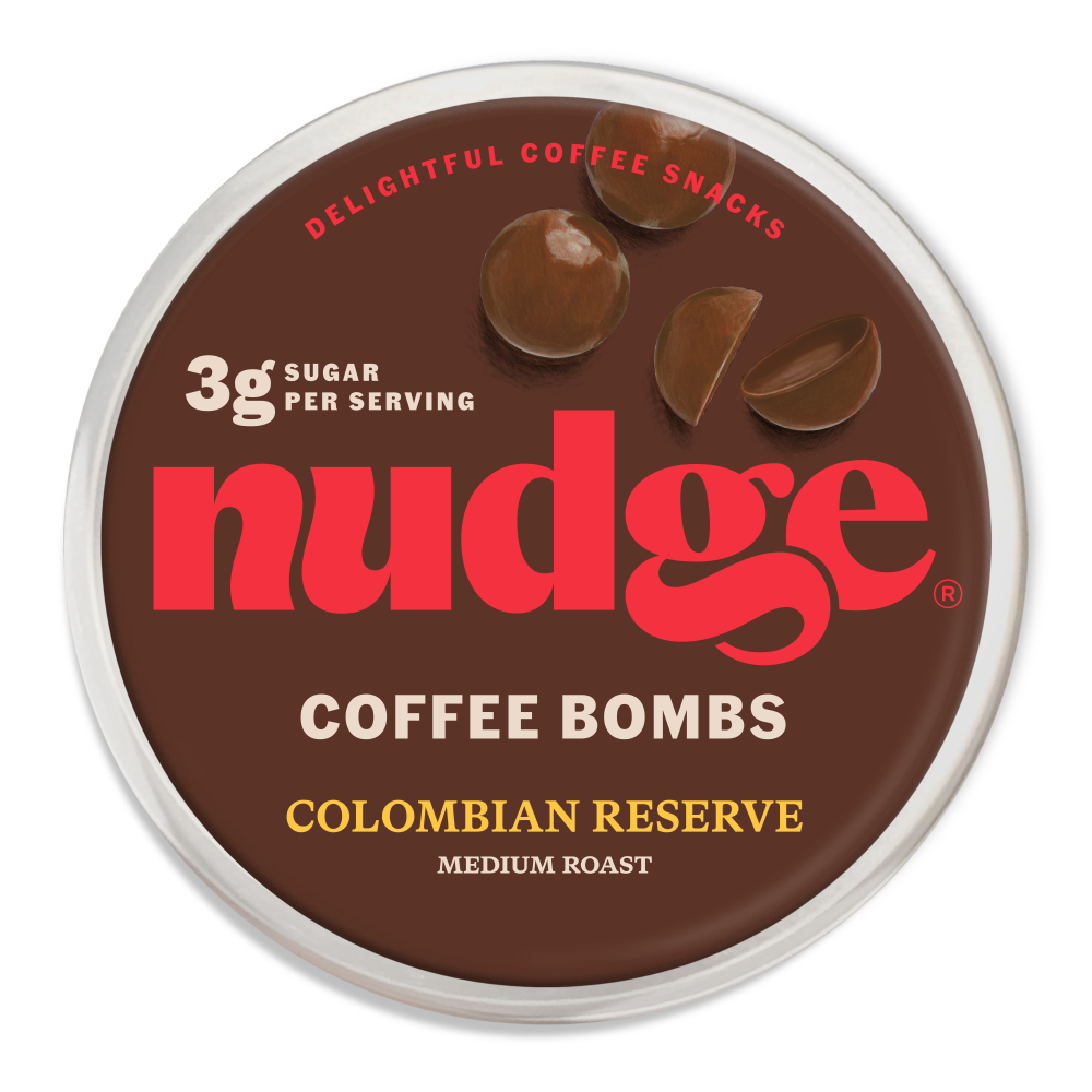 slide 2 of 2, Nudge Colombian Reserve Medium Roast Coffee Bombs Snacks, 1.94 oz