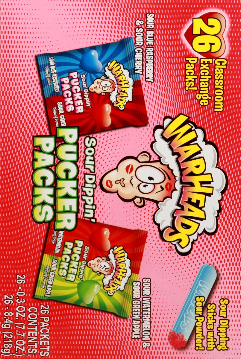 slide 3 of 13, Warheads Pucker Sucks Sour Blue Raspberry & Sour Cherry/Sour Watermelon & Sour Green Apple Sour Dippin 26 ea, 26 ct