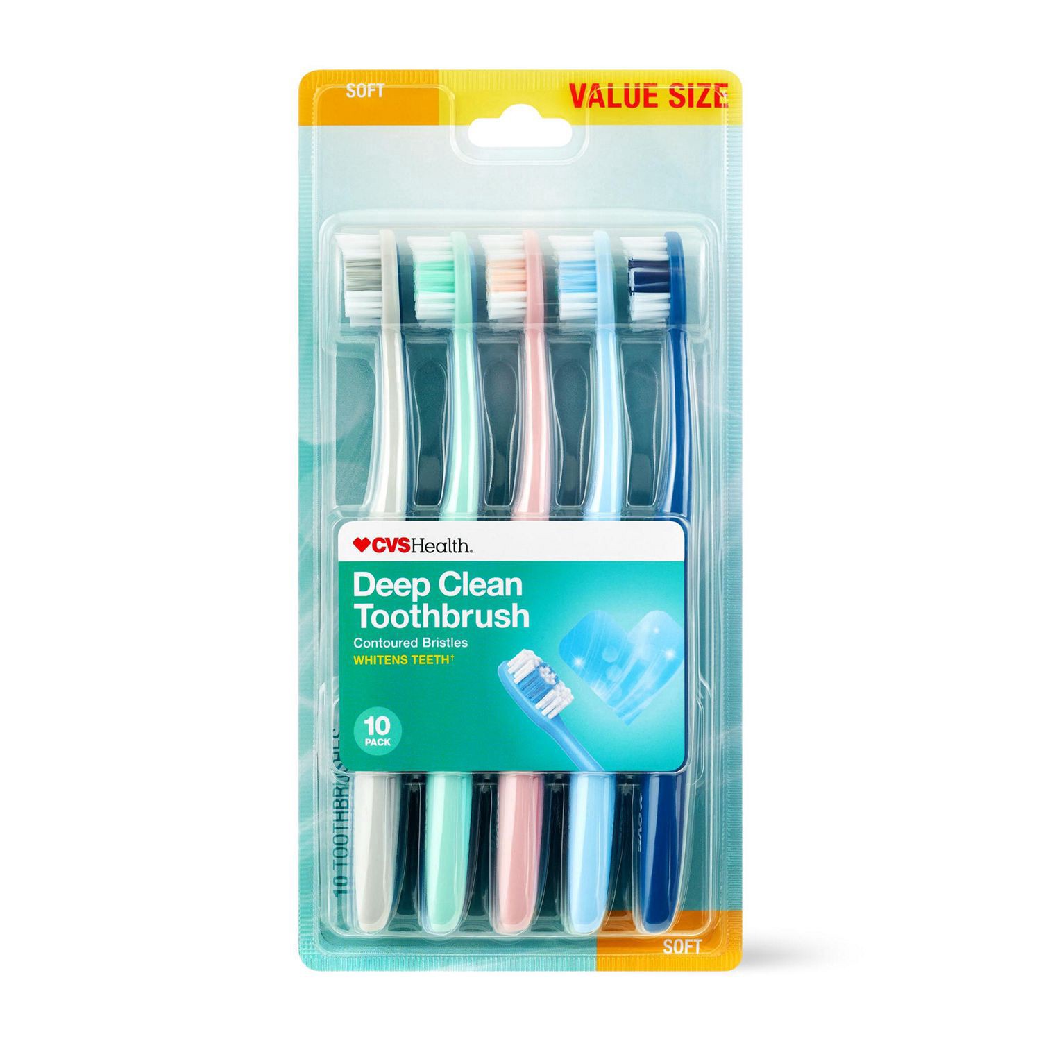 slide 1 of 1, Cvs Health Manual Toothbrush Value Pack, Soft,10 Ct, 10 ct