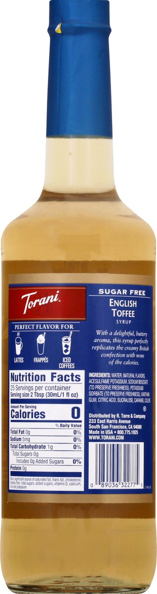 slide 2 of 13, Torani Sugar Free English Toffee Syrup- 750 oz, 750 oz