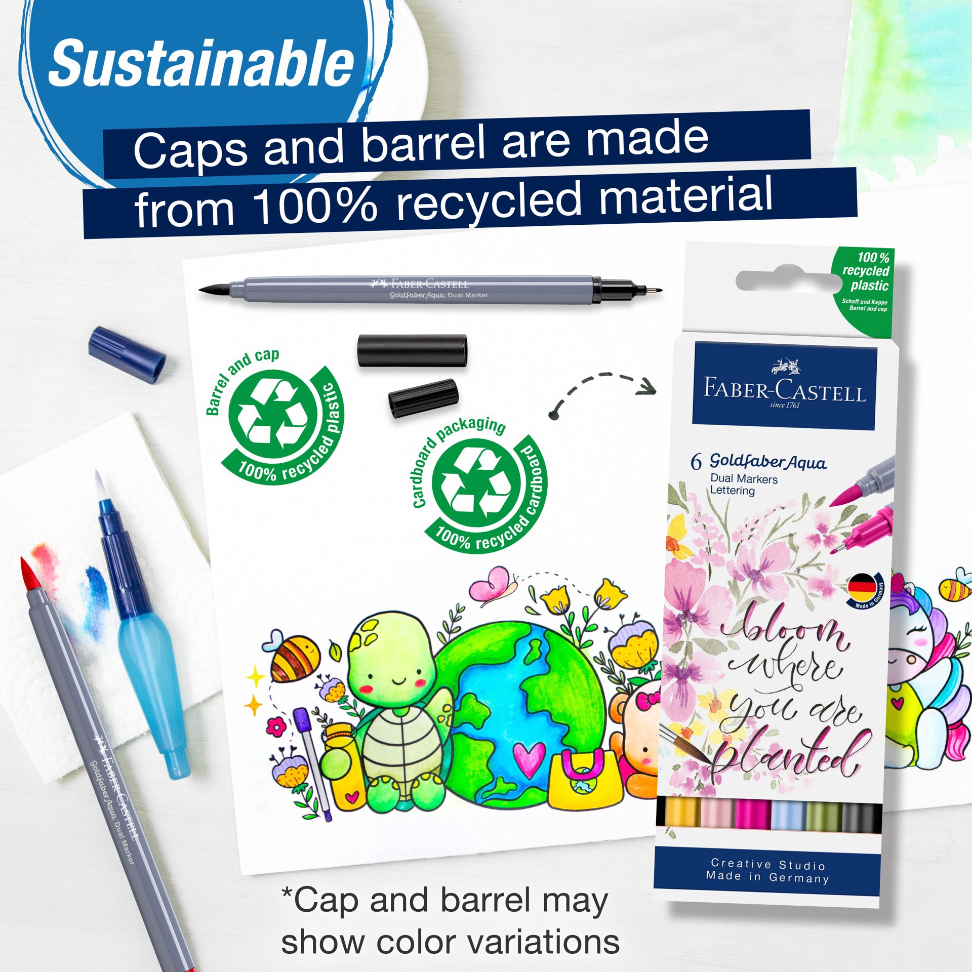 slide 5 of 7, Faber-Castell Goldfaber Aqua Lettering Dual-Tip Marker Set, 1 ct