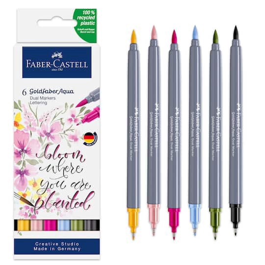 slide 1 of 7, Faber-Castell Goldfaber Aqua Lettering Dual-Tip Marker Set, 1 ct