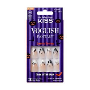 slide 1 of 1, KISS Voguish Fantasy Circus Halloween Nails, Black, Medium Almond Shape, 28 Ct., 28 ct
