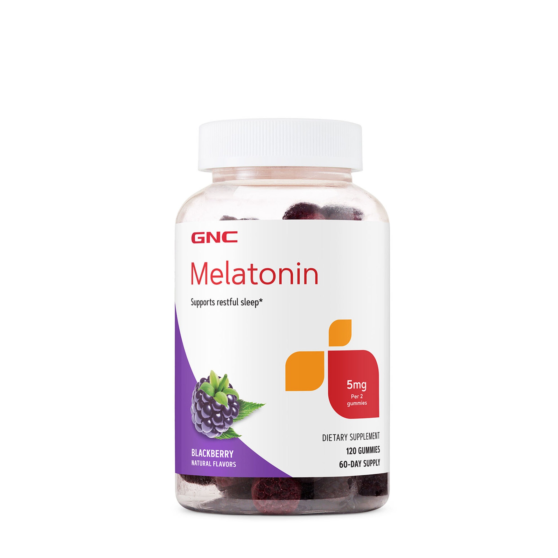 slide 1 of 1, GNC Melatonin Gummies 5 mg - Blackberry, 120 ct