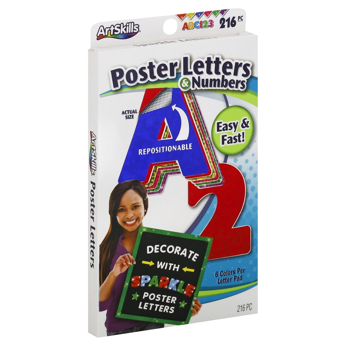 slide 1 of 1, ArtSkills Quick Letter Pads Sparkle, 216 ct