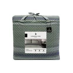 London Fog Comforter Set, Full/Queen, 3pc, Agave Stripe