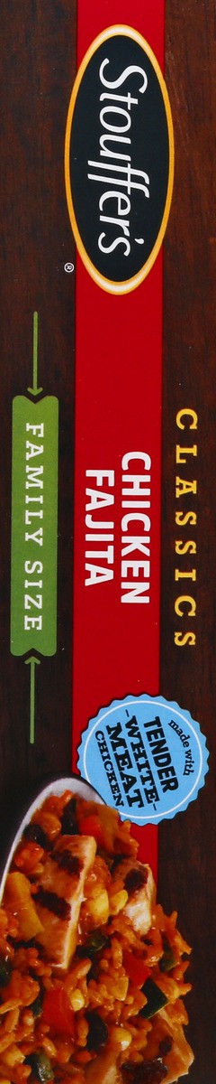 slide 7 of 9, STOUFFER'S Family Size Chicken Fajita Frozen Meal 36oz Box, 30 oz