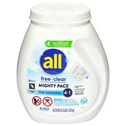 All Free + Clear The Original 4-in-1 Mighty Pacs, 80 ct