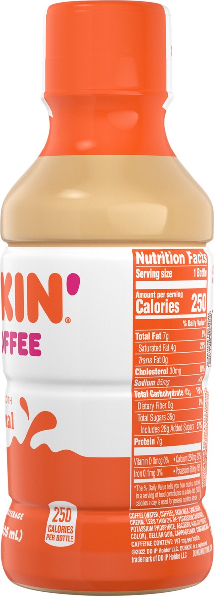 slide 6 of 7, Dunkin' Original Iced Coffee Bottle, 13.7 fl oz, 13.7 fl oz