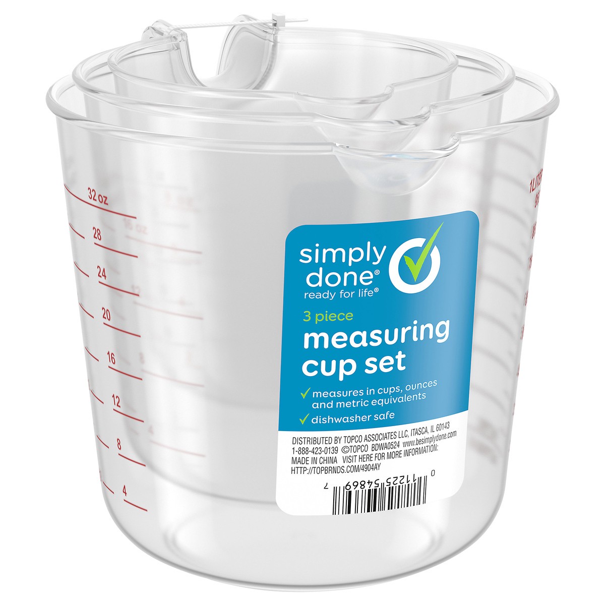slide 4 of 4, Simply Done Measuring Cup Set 3 Each, 3 ct
