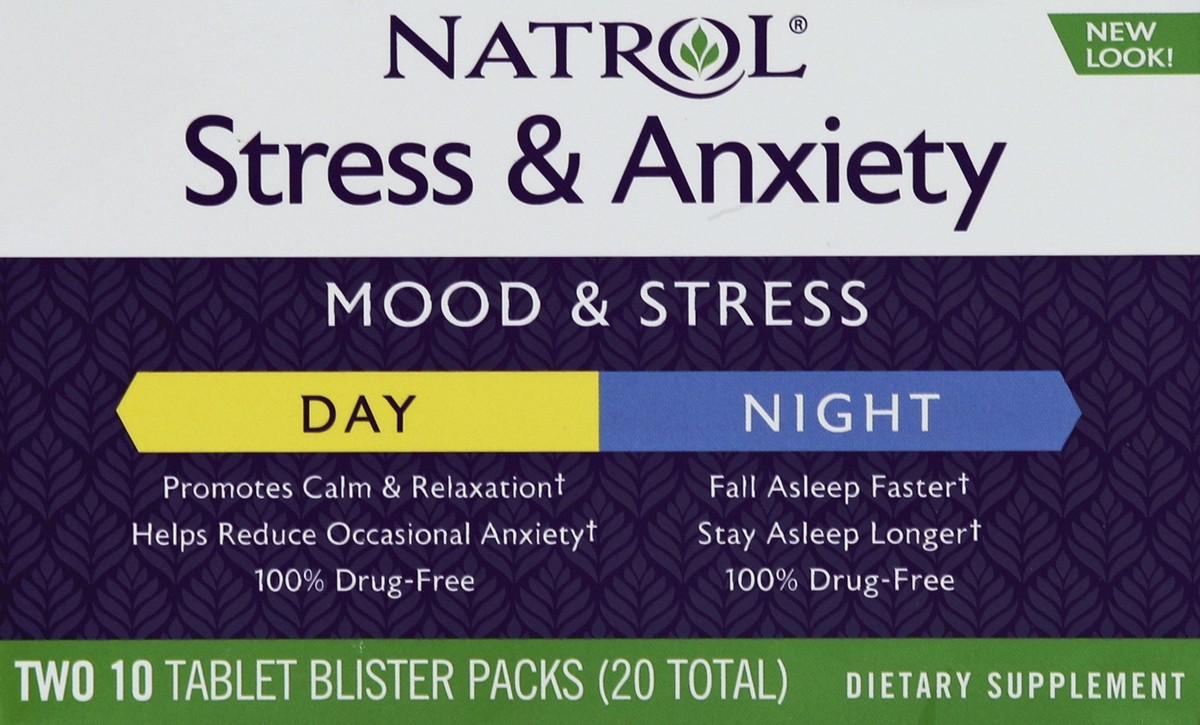 slide 4 of 4, Natrol Tablets Value Size Day/Night Stress & Anxiety Value Size 2 - 10 ea Packs, 2 ct