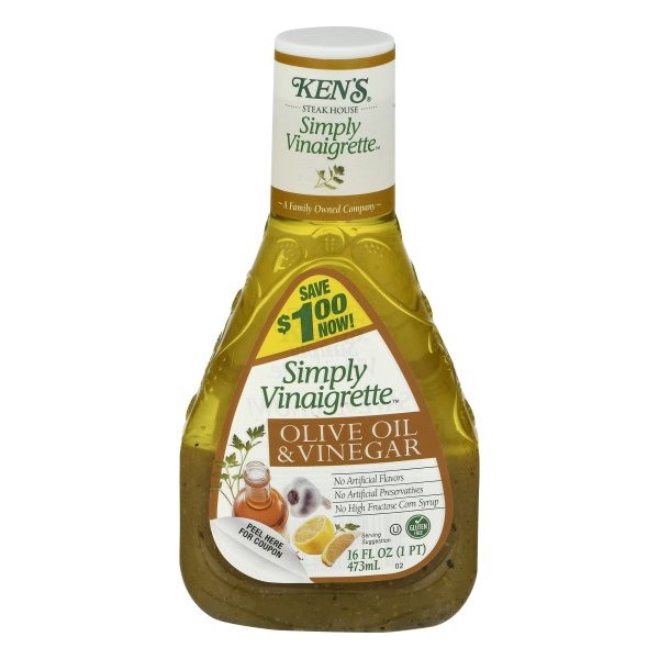 slide 1 of 2, Ken's Steak House Simply Vinaigrette Classic Oil & Vinegar Salad Dressing 16 fl oz, 16 fl oz