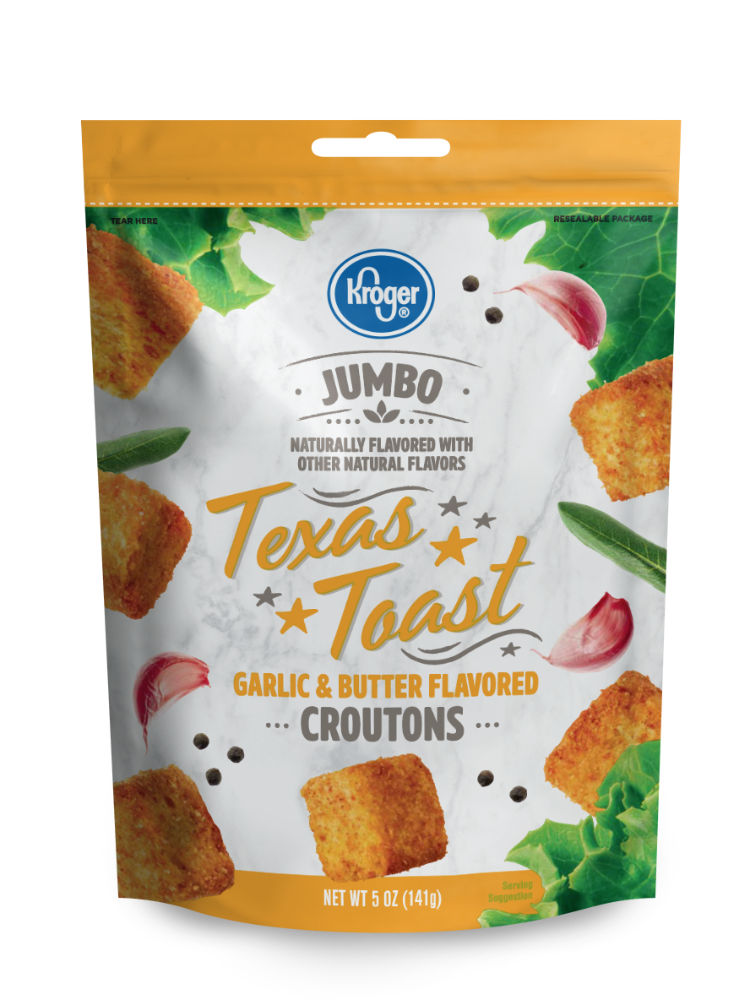 slide 1 of 2, Kroger Jumbo Garlic & Butter Flavored Texas Toast Croutons, 5 oz