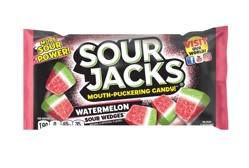 slide 1 of 1, Sour Jacks Watermelon Candy, 2 oz