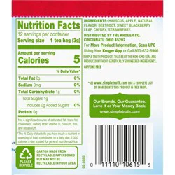 Simple Truth Cherry Strawberry Herbal Tea Cold Water Infusion - 12 ct; 1.16 oz