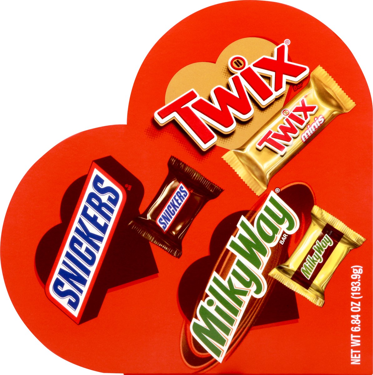 slide 1 of 9, Mixed MARS Chocolate Valentine's Assorted Minis Size Candy Heart Gift Box 6.84-Ounce Box, 6.84 oz