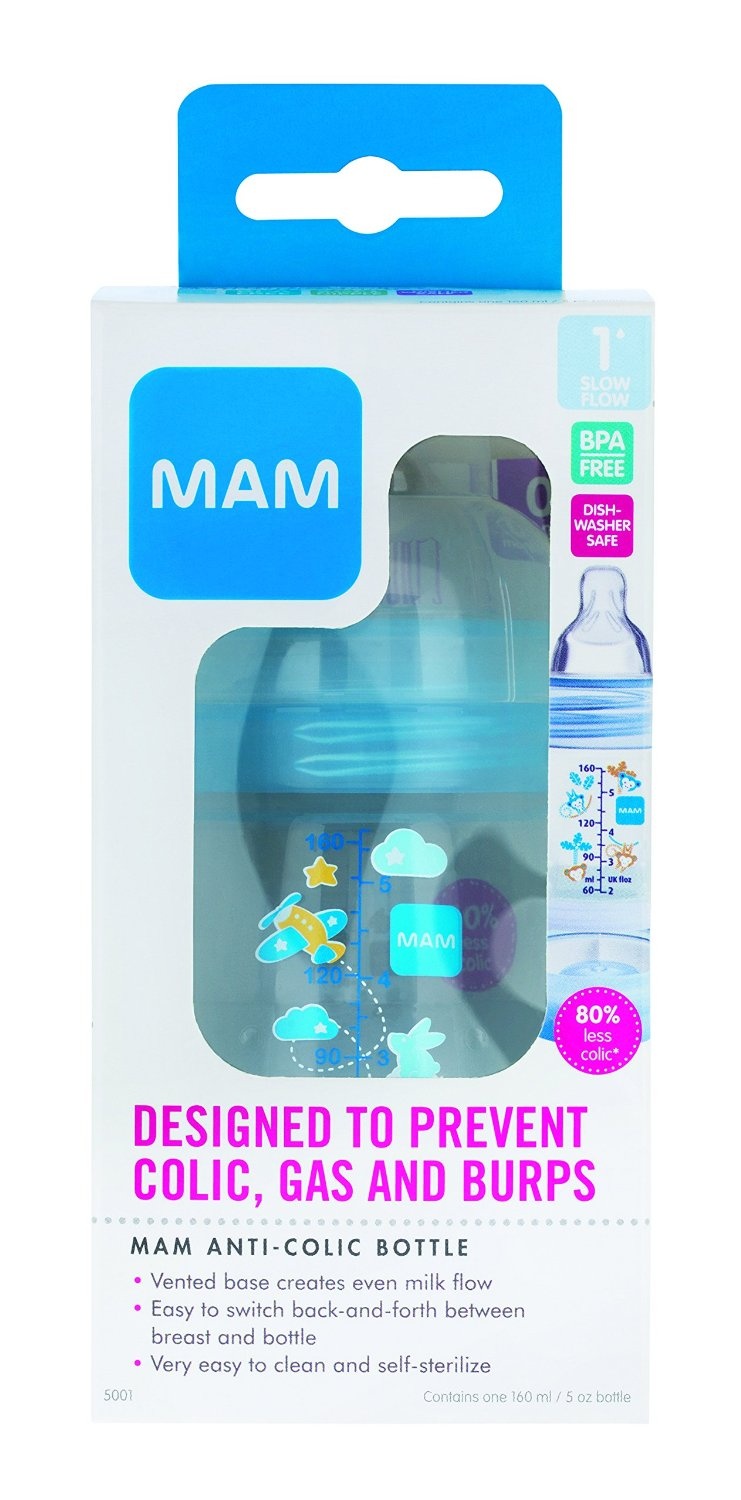 slide 1 of 1, MAM Anti-Colic Bottle for Boys, 5 oz