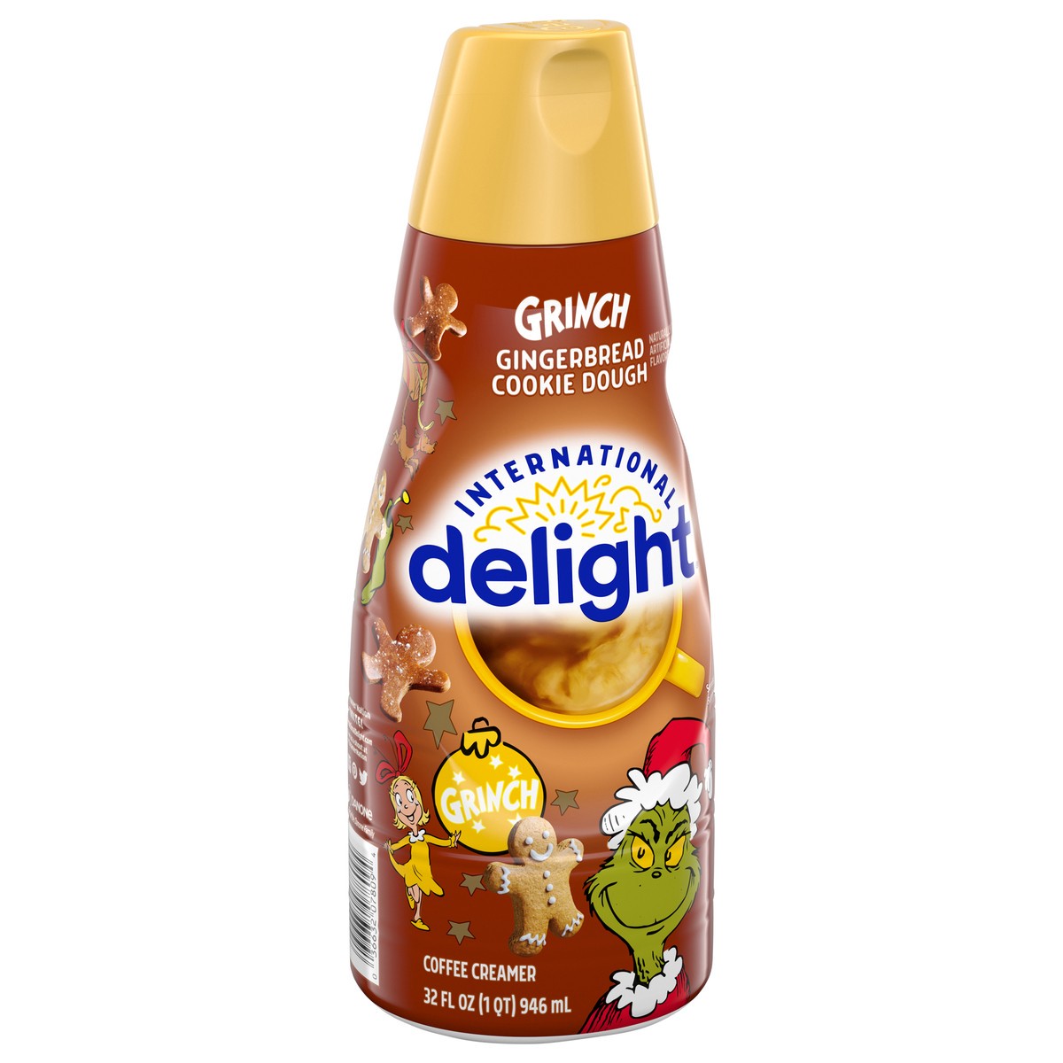 slide 6 of 9, International Delight Grinch Gingerbread Cookie Dough Coffee Creamer, 32 oz., 32 fl oz
