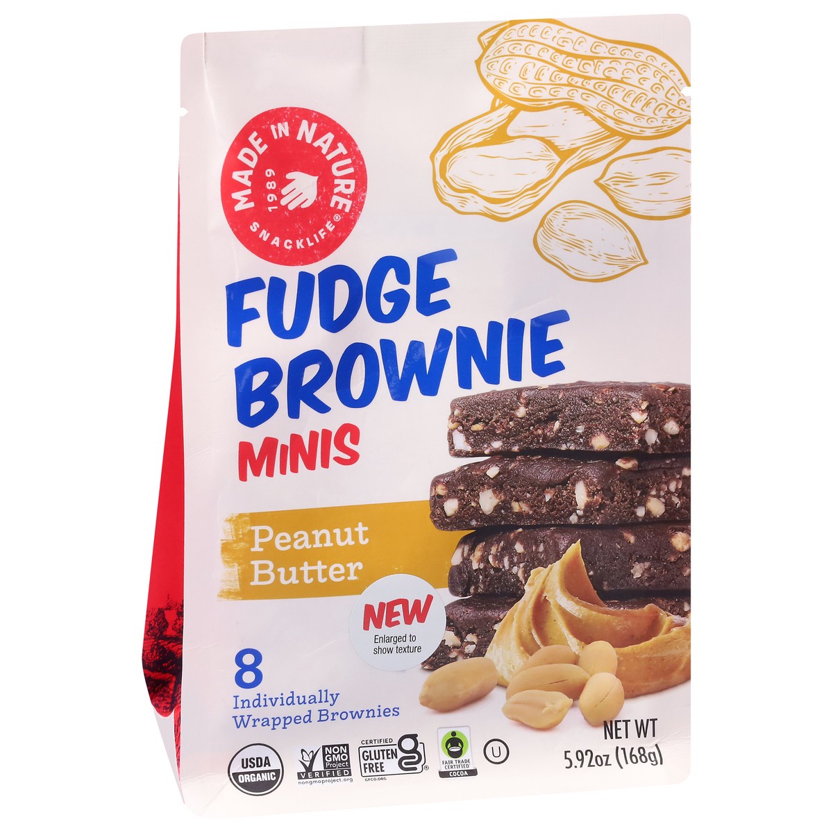 slide 10 of 13, Made In Nature Brownie Minis Pnut Btter, 5.92 oz
