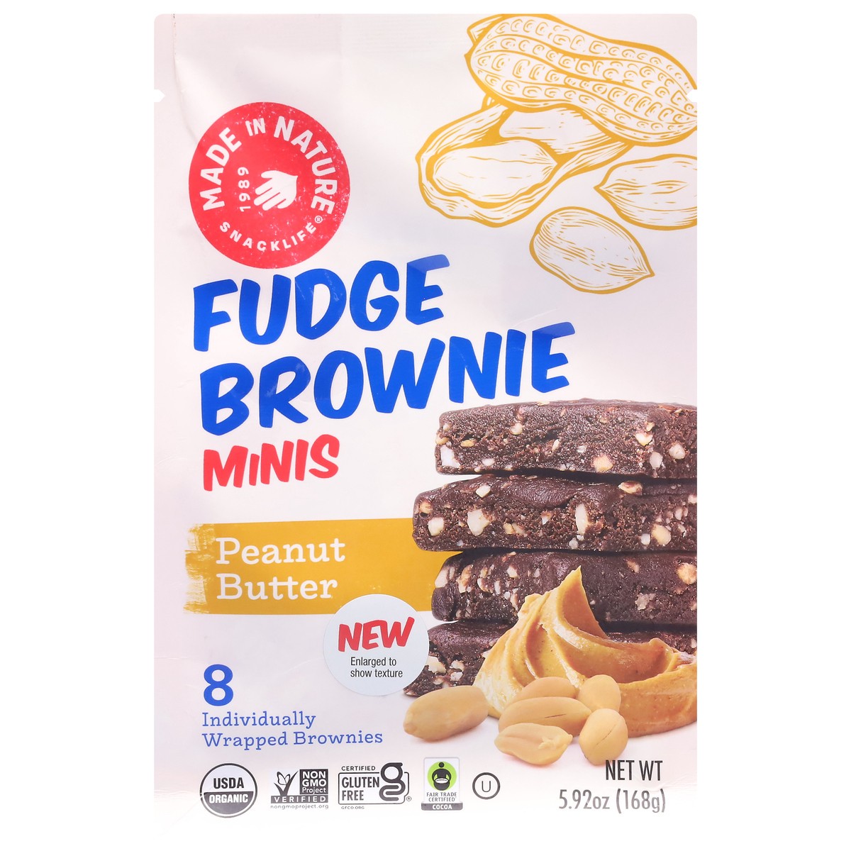 slide 11 of 13, Made In Nature Brownie Minis Pnut Btter, 5.92 oz