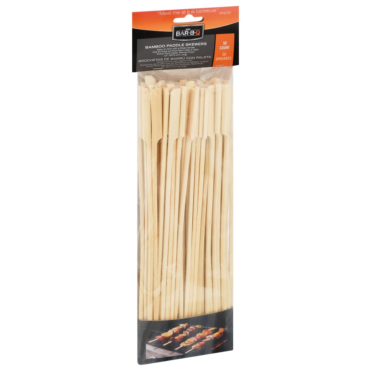 slide 2 of 9, Mr. Bar-B-Q Flat Bamboo Skewers With Handle, 50 ct