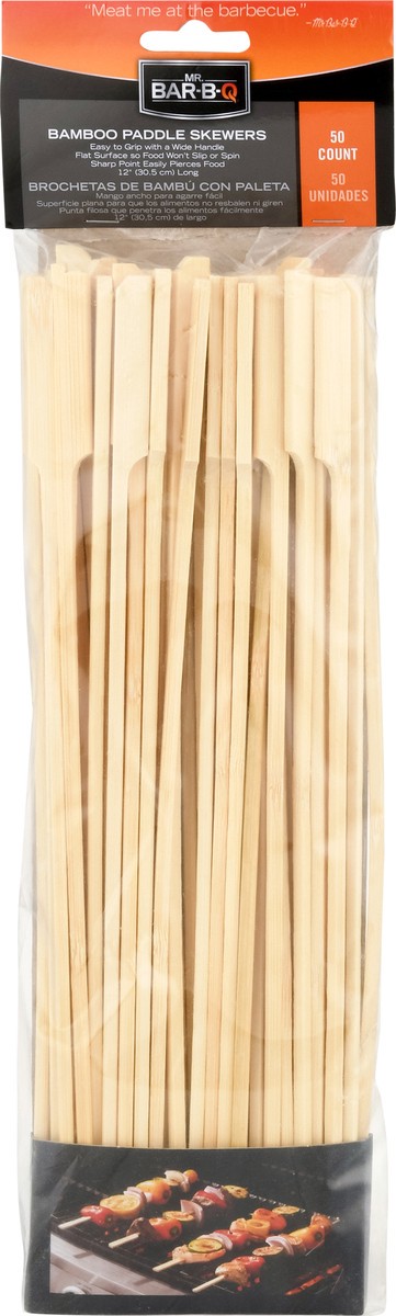 slide 7 of 9, Mr. Bar-B-Q Flat Bamboo Skewers With Handle, 50 ct