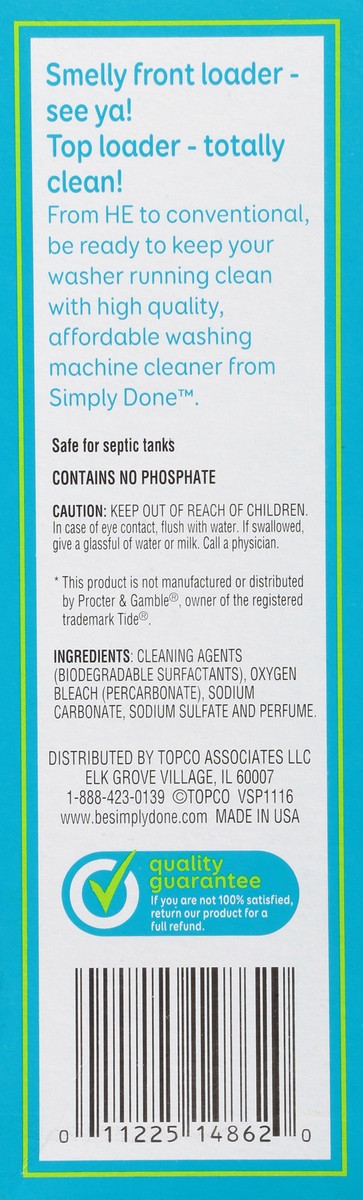 slide 9 of 14, Simply Done Washing Machine Cleaner, 3 ct