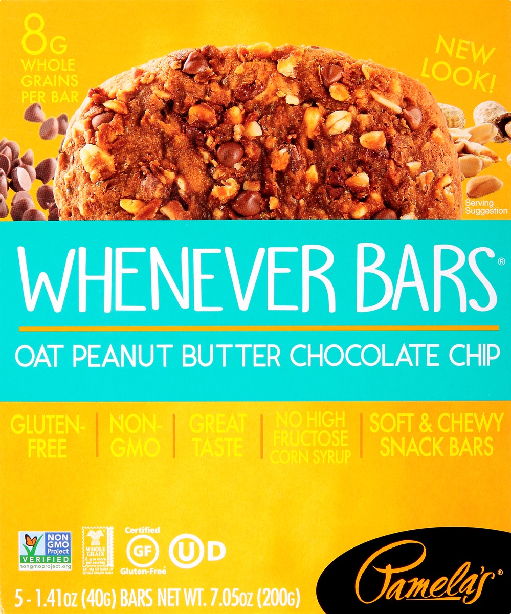 slide 2 of 14, Pamela's Peanut Butter Chocolate Chip Whenever Bars 5 ea, 5 ct
