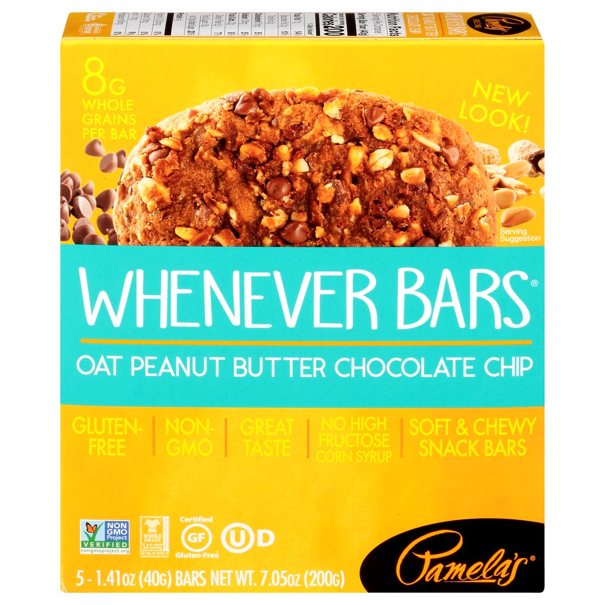 slide 1 of 14, Pamela's Peanut Butter Chocolate Chip Whenever Bars 5 ea, 5 ct