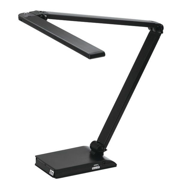 slide 1 of 6, Realspace Extendable Z-Bar Led Task Lamp With Usb Charging Port, 25''H, Black, 1 ct