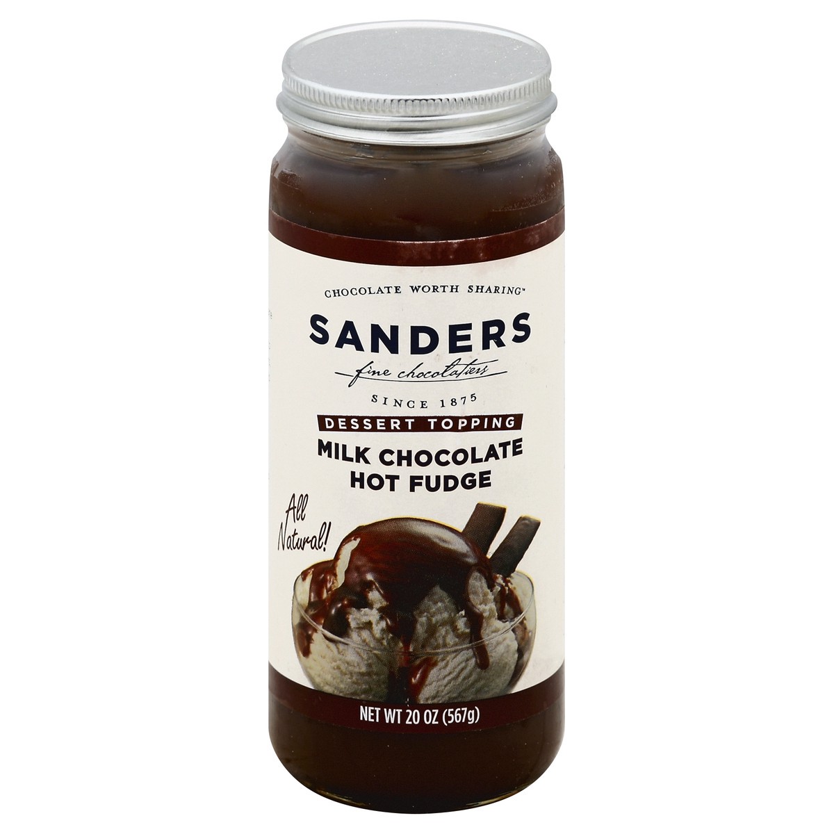 slide 2 of 2, Sanders Milk Chocolate Ice Cream Topping, 20 oz